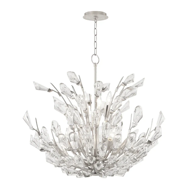 Silver Leaf Nine Light Chandelier from the Tulip Collection