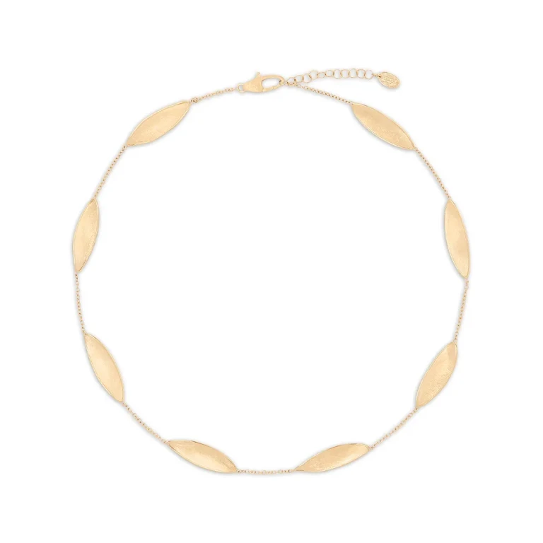 Marco Bicego 18K Yellow Gold Lunaria Twist Textured Elongated Link Collar Necklace, 16.5-18