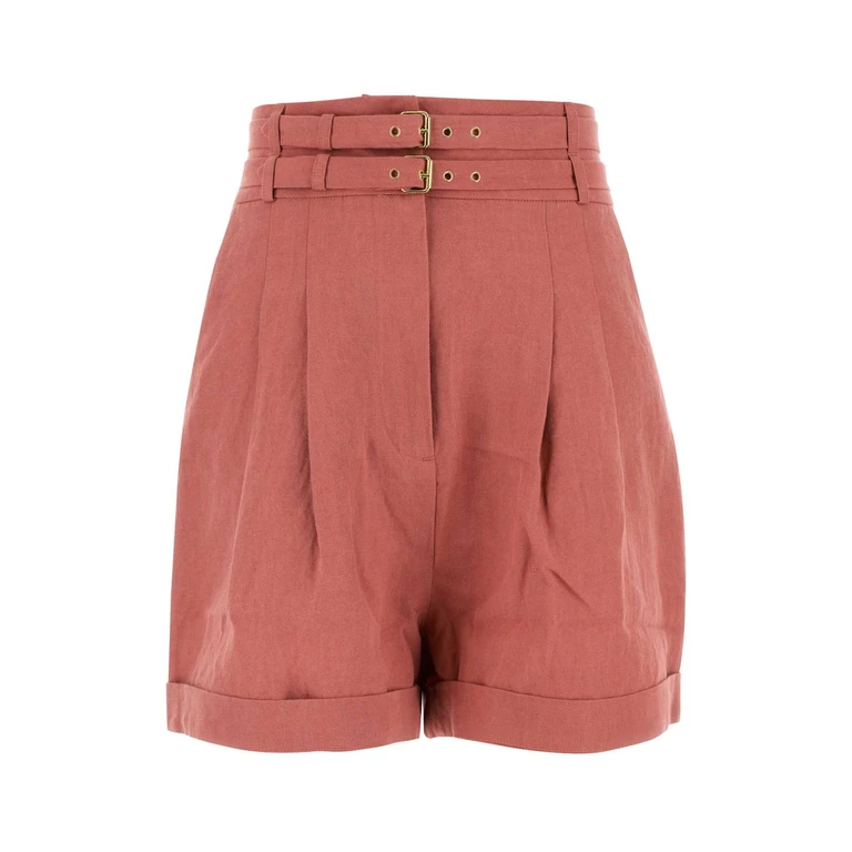 Le Kasha Dark Pink Linen Aqiva Shorts Exterior: Organic - Women