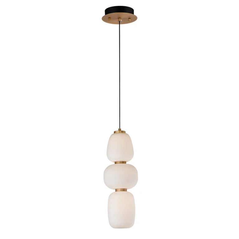 Soji 1-Light LED Pendant in Black with Gold