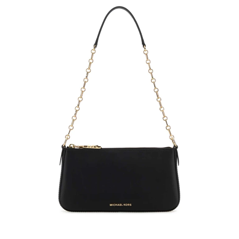 Michael By Michael Kors Black Leather Empire Shoulder Bag Cow Borse A Mano - Women