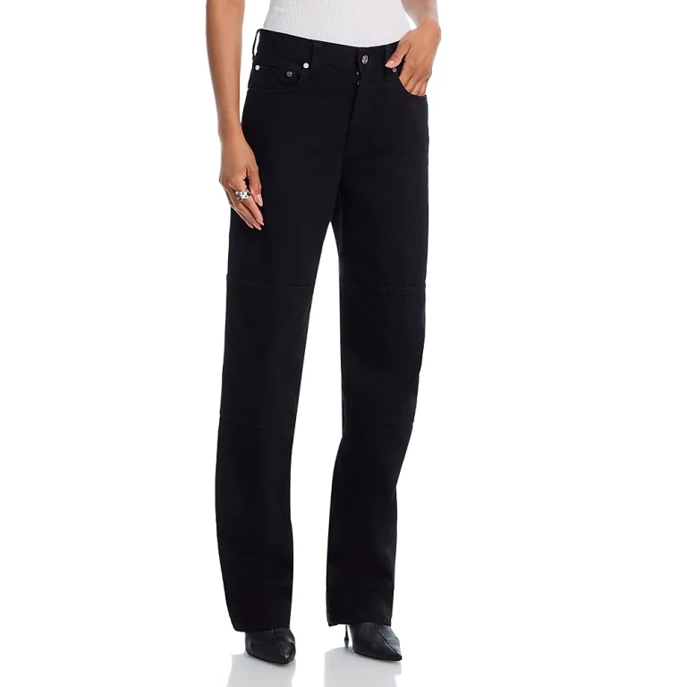 Helmut Lang Zipper Back Carpenter Jeans in Rinsed Black