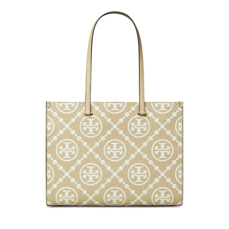 Tory Burch T Monogram Contrast Leather Tote