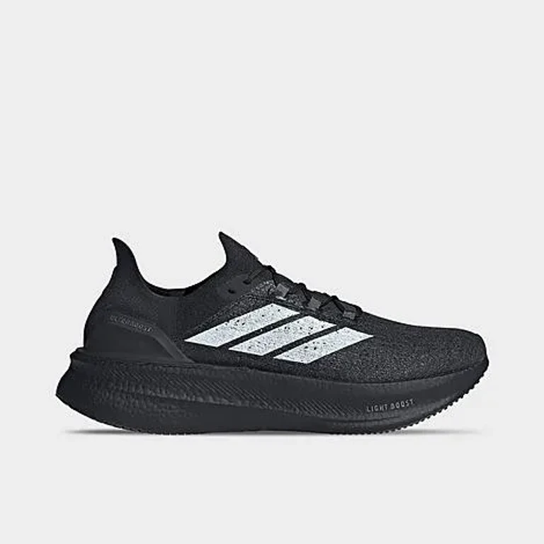 adidas Men's Ultraboost 5 Strung Running Shoes in Black/White/Iron Metallic Size: 4.0