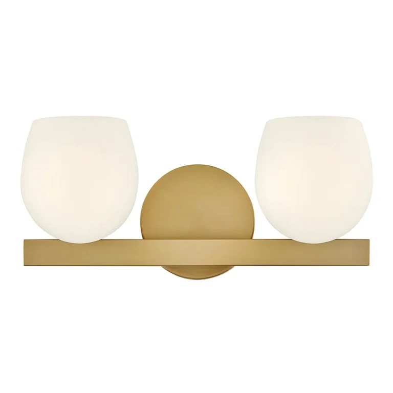Lacquered Brass LED Bathroom Vanity Light from the Mae Collection