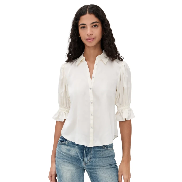 Cinq à Sept Fiona Silk Top Black XXS