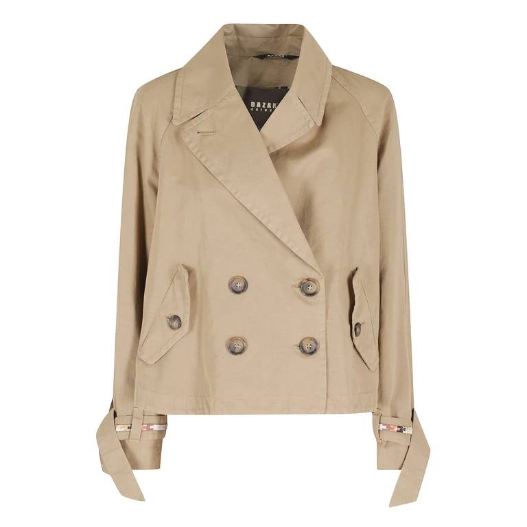 Bazar Deluxe Giacca Brown Cotone Lino Tessuto 2: Giubbotto - Women