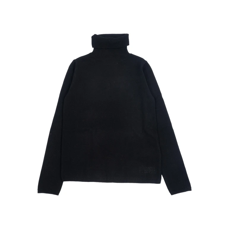 Mm6 Maison Margiela Kids Knitwear Black Wool Polyamide Acrylic Crewneck - Kids