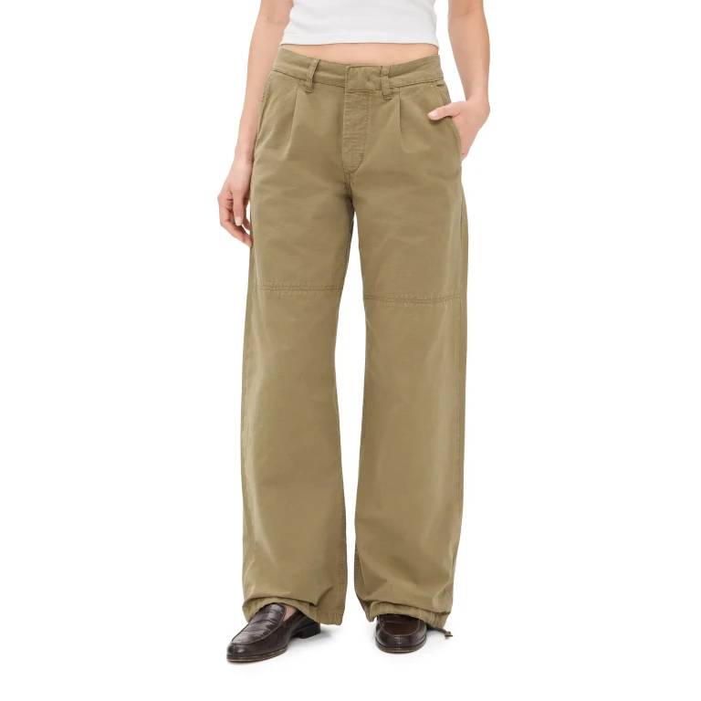 Jeanerica Mina Chino Utility Pants Khaki Beige Pli 27