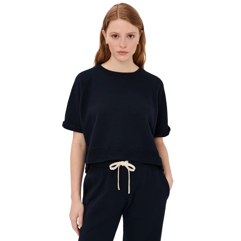 TWP Slouchy Rolled Tee Midnight M