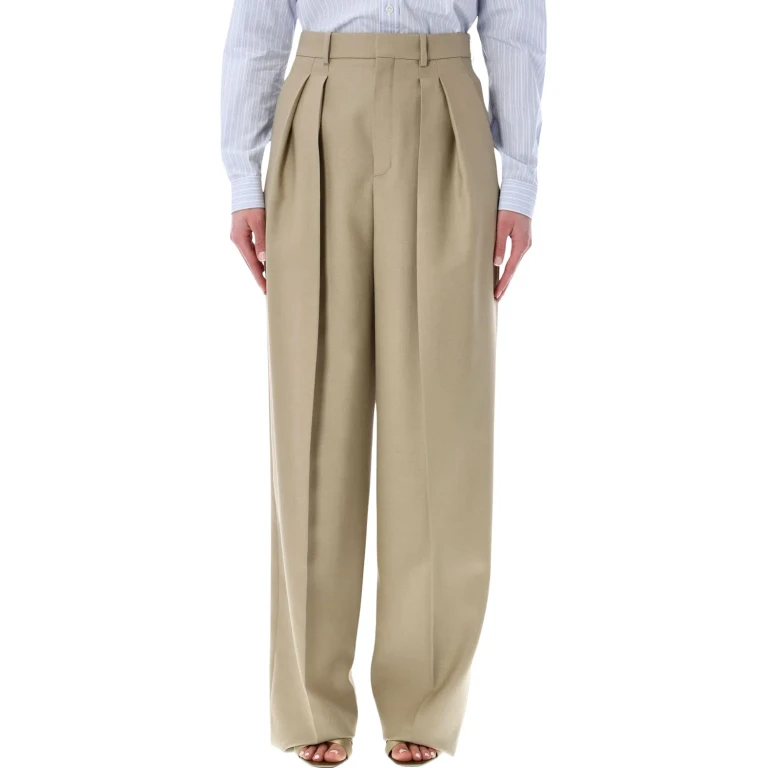 Saint Laurent Tailored Wool And Silk Canvas Pants