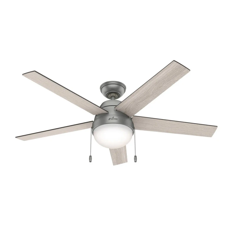 Matte Silver 52"Ceiling Fan from the Anslee Collection