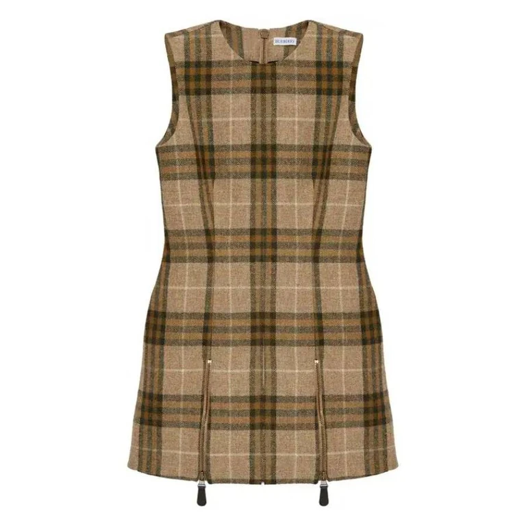 Burberry Checked Virgin Wool Mini Dress