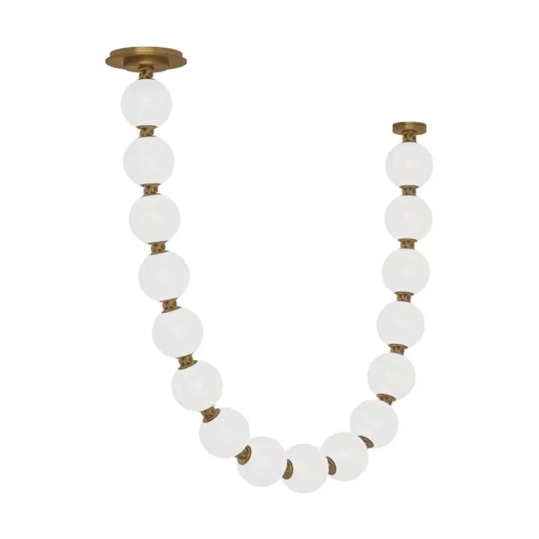 Natural Brass LED Pendant from the Perle Collection