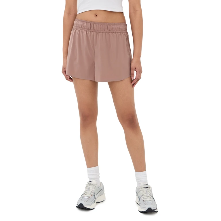 Beyond Yoga Solemate Running Shorts Rosy Taupe M