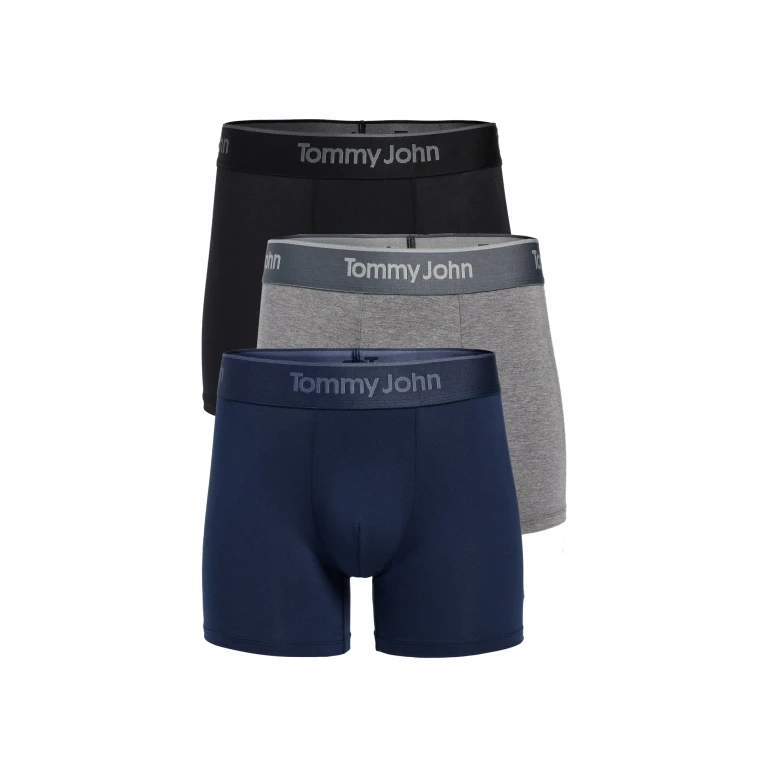 Tommy John Second Skin 4 Trunks 3 Pack Dress Blues/Blue Quartz/ Dutch XXL