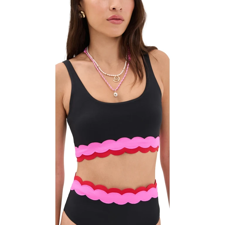 Beach Riot Marin Swim Top Electric Wave L
