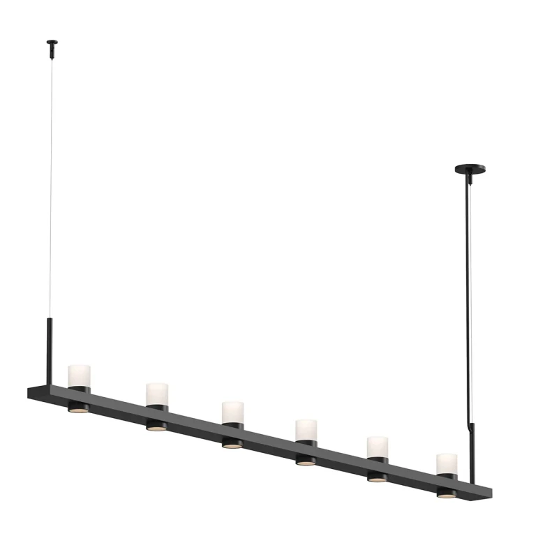 Satin Black LED Pendant from the Intervals Collection