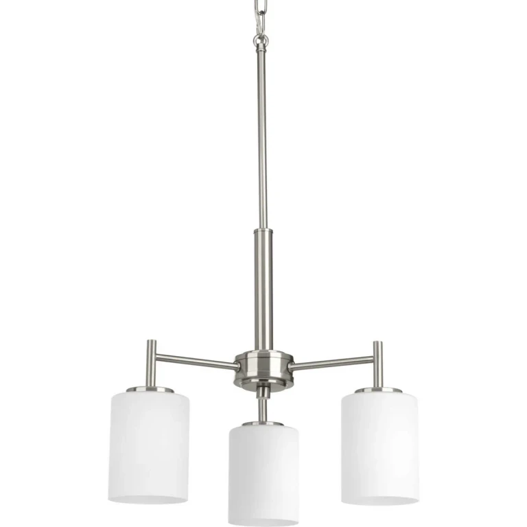 Brushed Nickel Three Light Chandelier from the Replay Collection