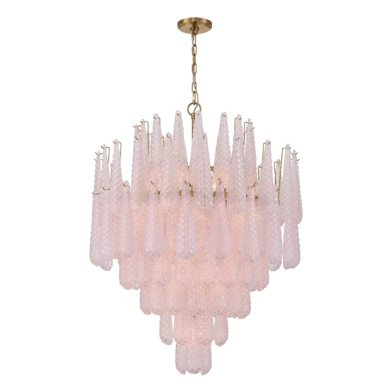 Aged Brass Chandelier from the Ollie Collection