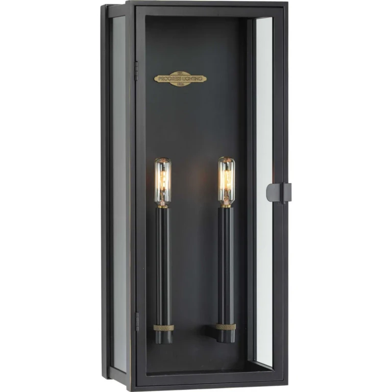 Oil Rubbed Bronze Two Light Wall Lantern from the Stature Collection