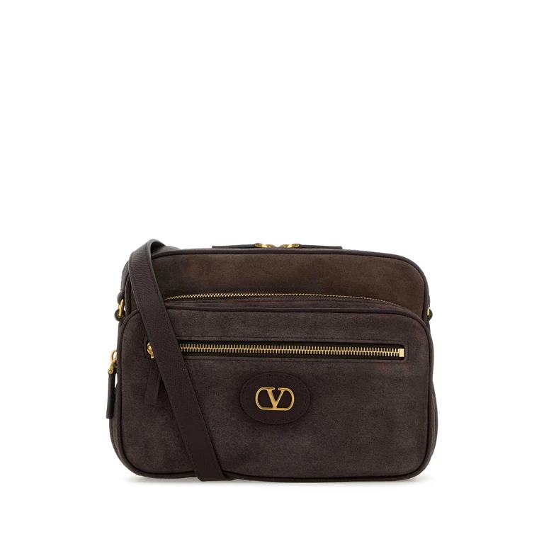 Valentino Garavani Dark Brown Suede Antibes Crossbody Bag