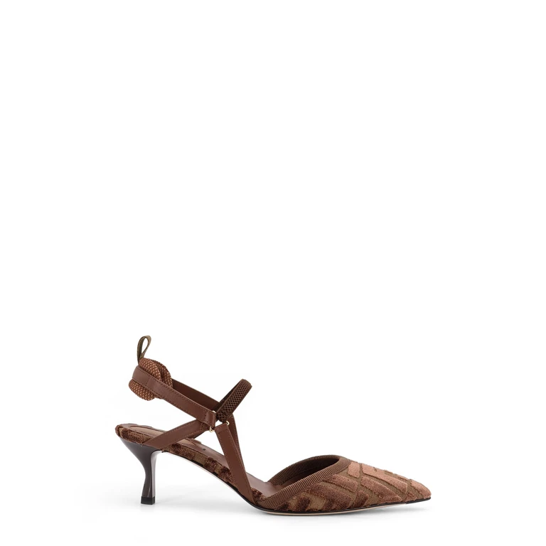 Fendi Brown Leather Colibri Lite Pumps