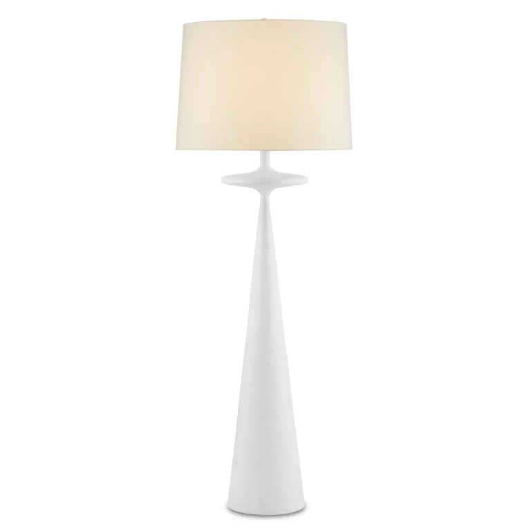 Gesso White One Light Floor Lamp from the Giacomo Collection