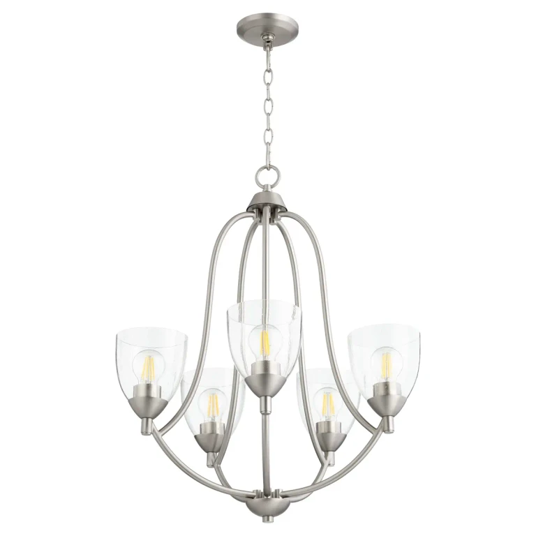 Quorum Barkley 5-Light 27" Transitional Chandelier in Satin Nickel with
