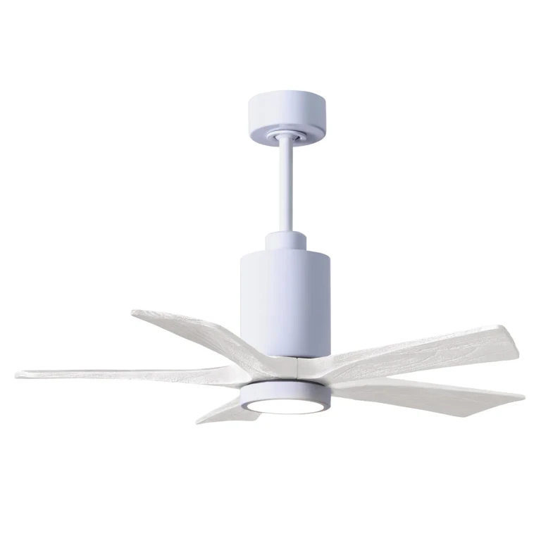 Patricia 6-Speed DC 42" Ceiling Fan w/ Integrated Light Kit in White with Matte White blades