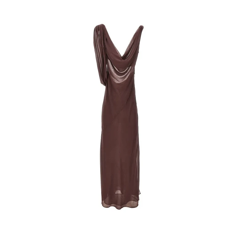 THE ANDAMANE 'Minerva' stretch georgette long dress Woman 42