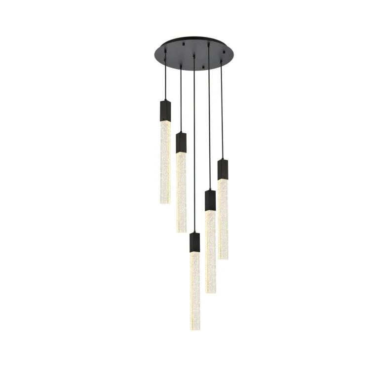 Black Five Light Pendant from the Weston Collection