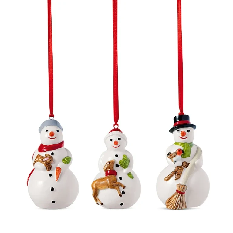 Villeroy & Boch Nostalgic Snowman Ornaments, Set of 3