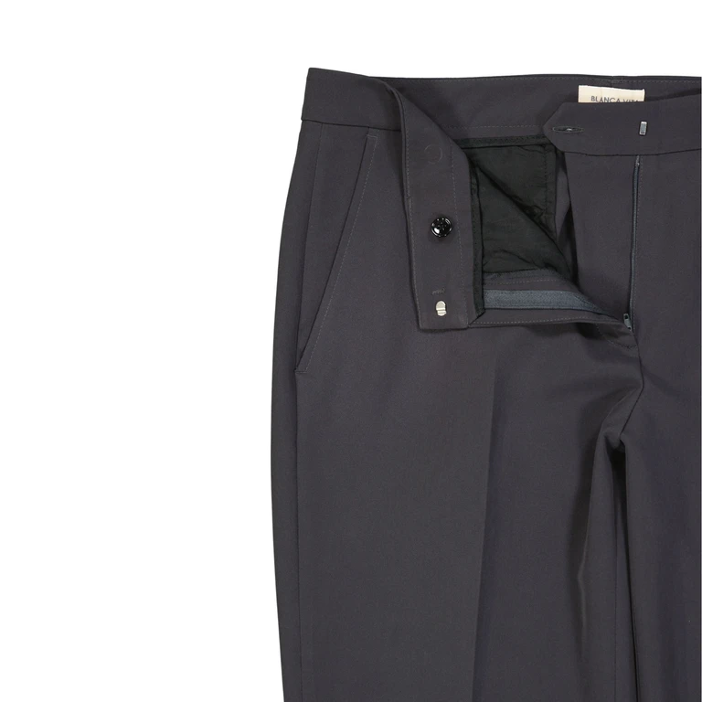 Blanca Vita Cropped Trousers Gray Elastane Polyester - Women