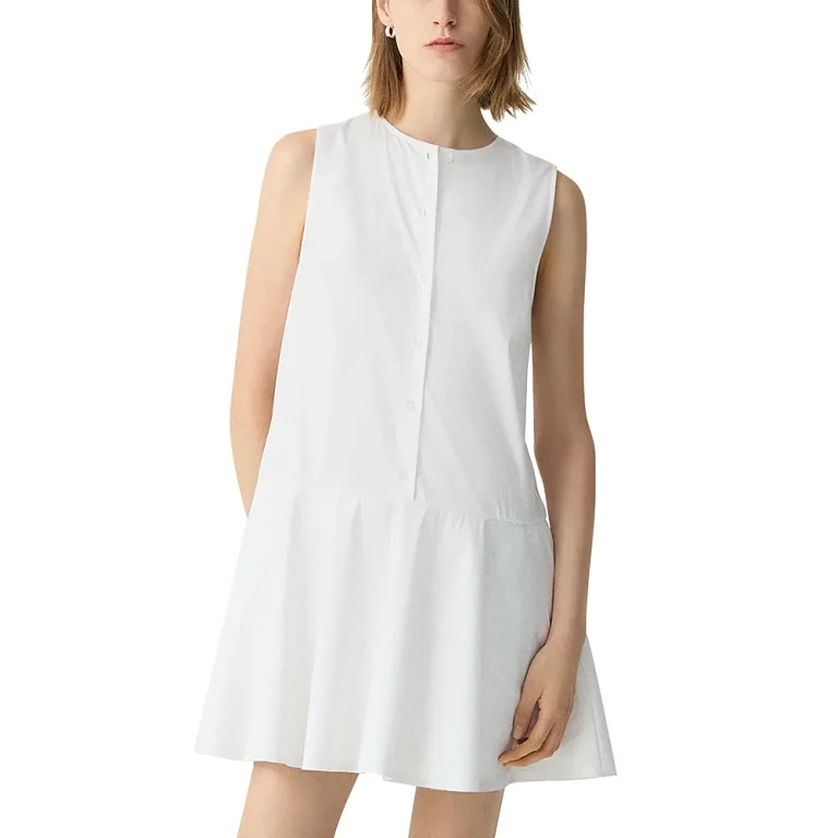 Theory Sleeveless Linen Blend Mini Dress