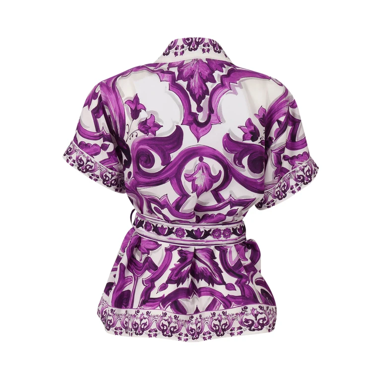 Dolce & Gabbana Junior S-S Shirt Purple Silk