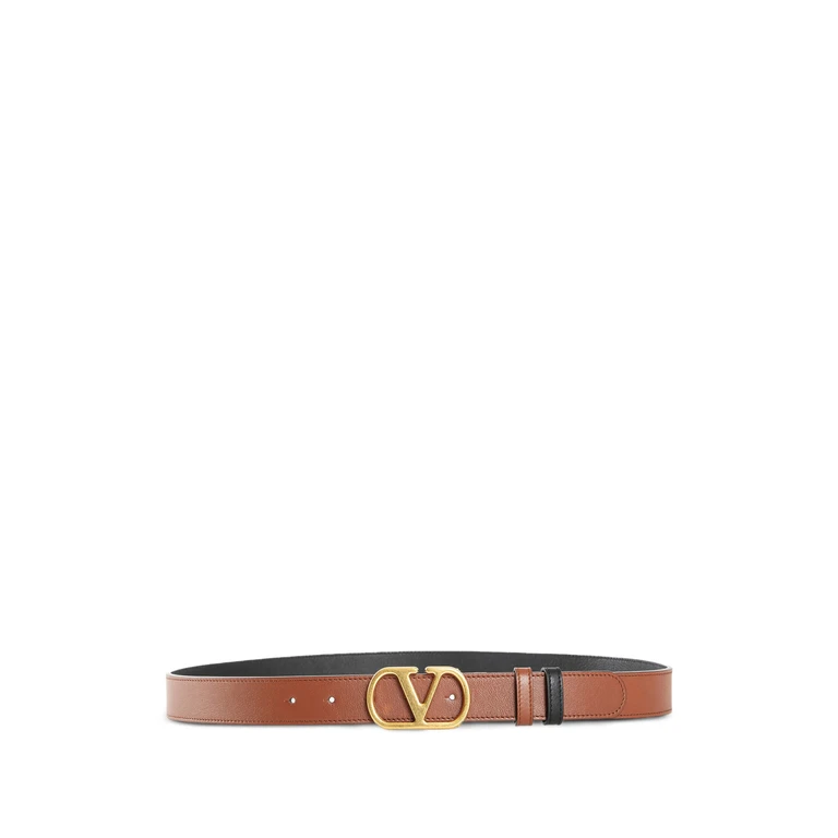 Valentino Belt H. 30 Reversibile Vlogo Signature Black Calf Leather Cintura - Men