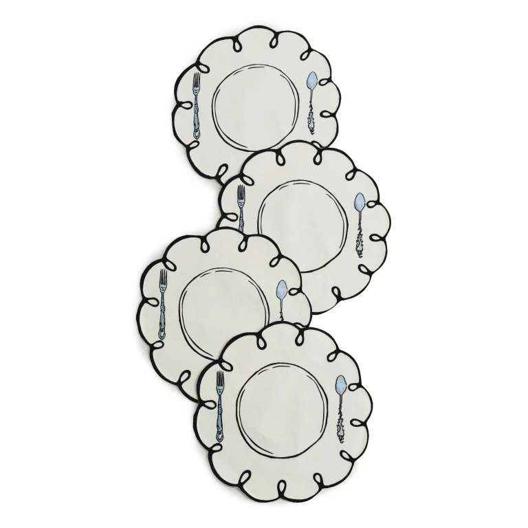 Misette Linen Embroidered Placemats Multi One Size