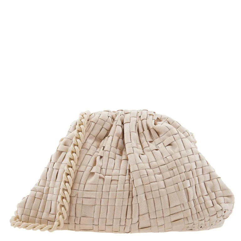 Maria La Rosa Ribbon Satin Gold Mini Game Clutch