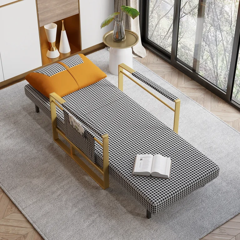 Twin Convertible Sleeper Sofa Small Chair Bed with Side Storage