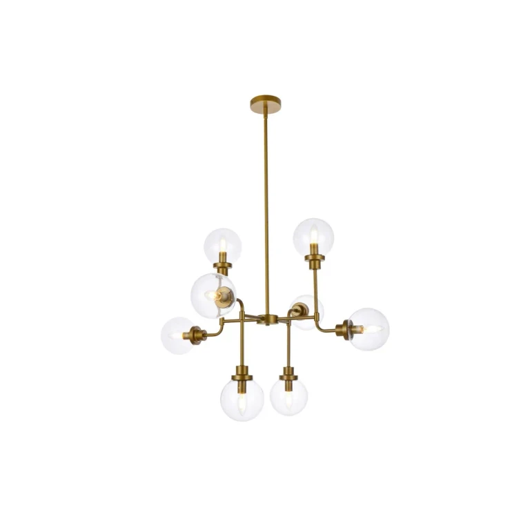 Brass Eight Light Pendant from the Hanson Collection