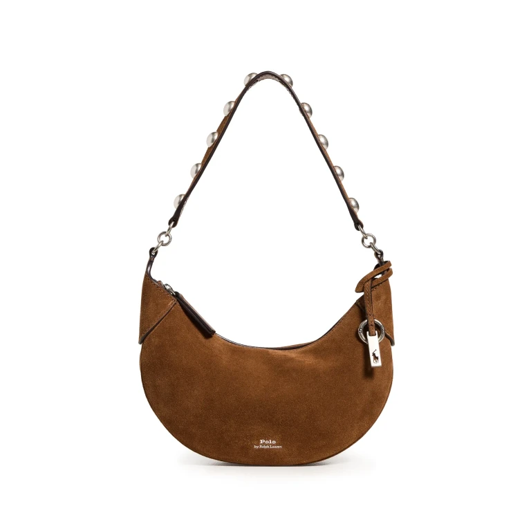 Polo Ralph Lauren Polo I. D. Suede Mini Studded Bag Cinnamon One Size