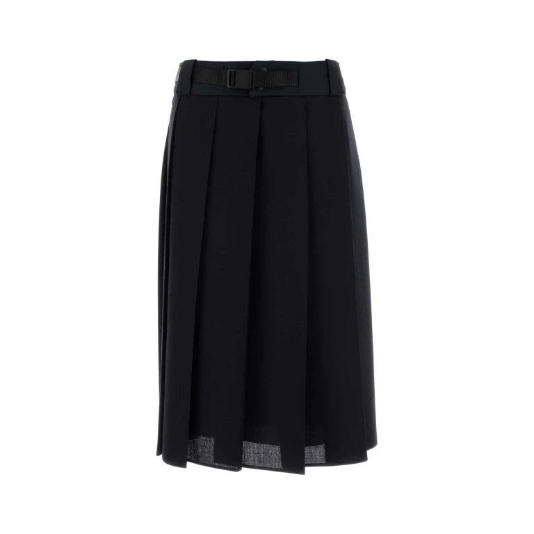 Prada Dark Blue Wool Skirt