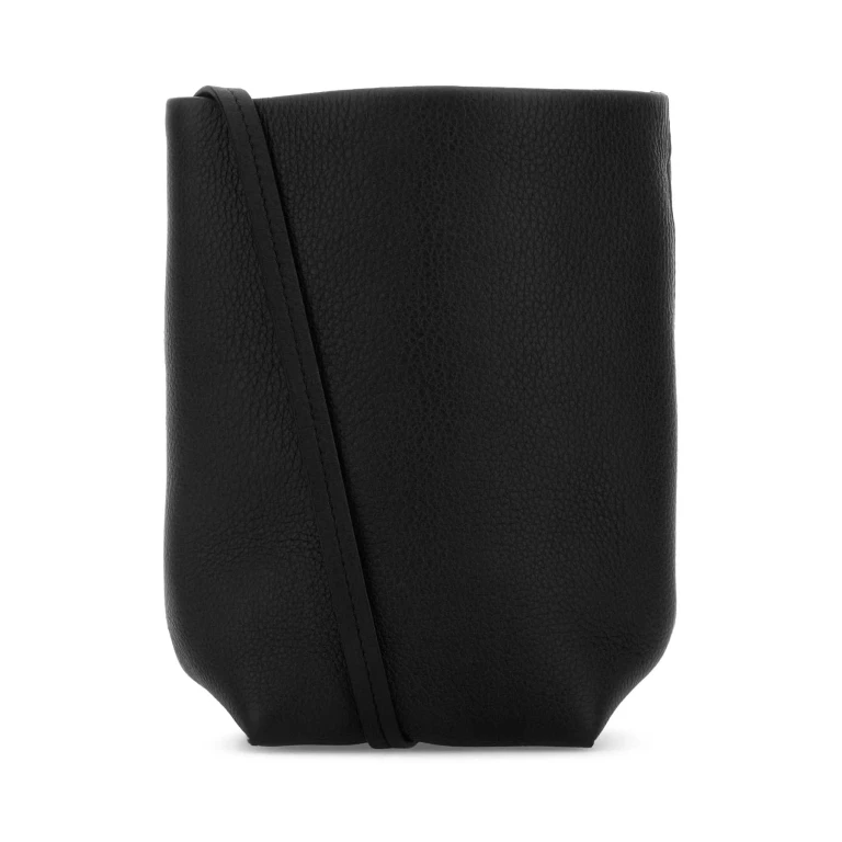 The Row Black Leather N/s Park Crossbody Bag