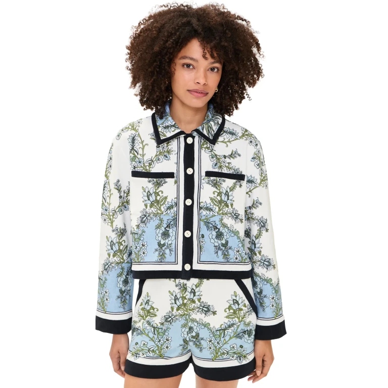 Veronica Beard Jean Novelle Cardigan Blue Jay Multi XS