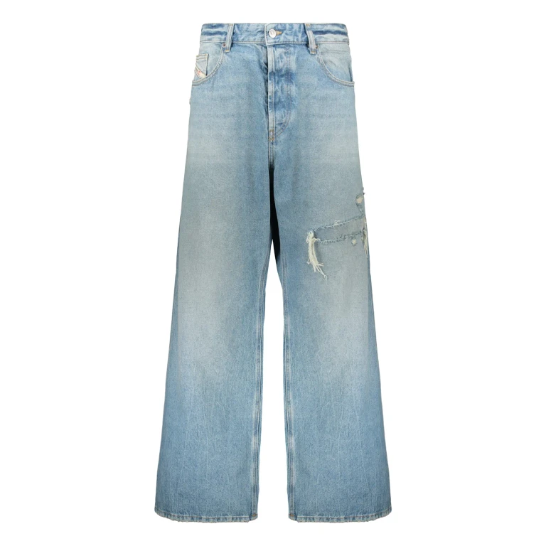 Diesel Light Denim Jeans With High Waist And Wide Fit