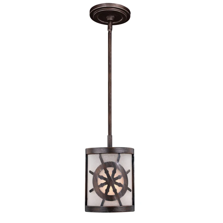 Sterling Bronze One Light Mini Pendant from the Nautique Collection