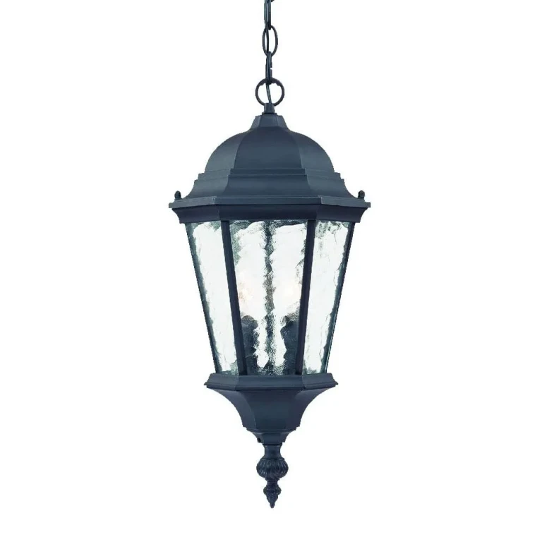 Matte Black Two Light Hanging Lantern from the Telfair Collection