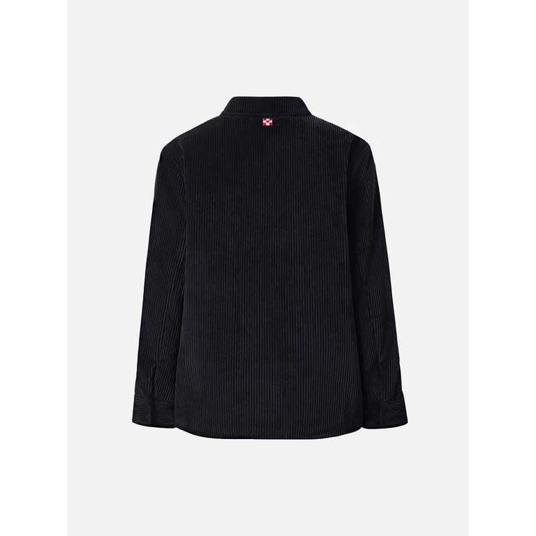 Mc2 Saint Barth Chalet Jr Padded Corduroy Shirt Navy Blue Jacket