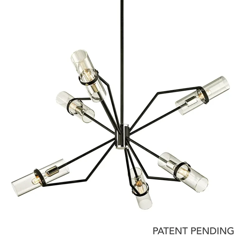 Textured Black & Polish Nickel Chandelier from the Raef Collection